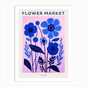 Blue Flower Market Poster Lilac 2 Art Print