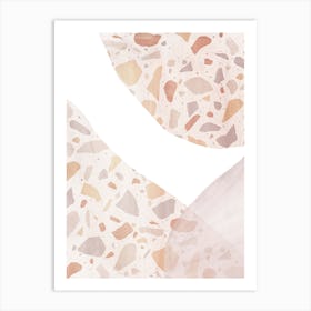 Abstract pastel Watercolor terrazzo Art Print