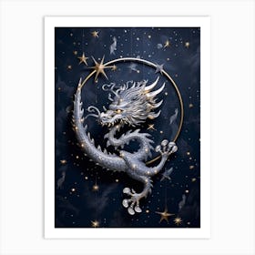 Dragon Elements Merged Illustration 2 Art Print