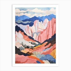Pikes Peak United States 1 Colourful Mountain Illustration Art Print