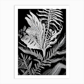 Cinnamon Fern 1 Linocut Art Print