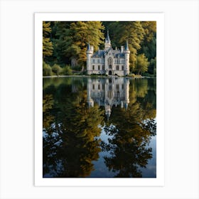 Castle Reflected In A Lake Art Print