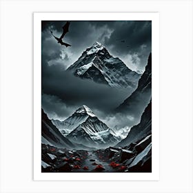 Night In The Mountains Serenity at the Summit Art Print