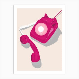 Pink Telephone 2 Art Print