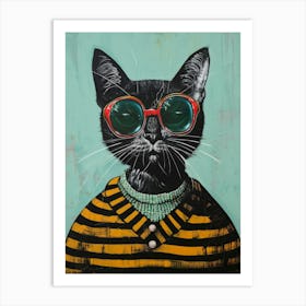 Cat In Sunglasses 13 Art Print