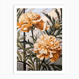 Marigold 2 Flower Painting Art Print