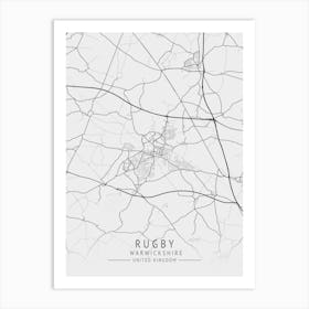 Rugby Map Of London Art Print