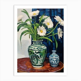 Flowers In A Vase Still Life Painting Oxeye Daisy 3 Art Print