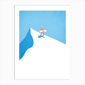 Snowboarder On A Mountain Art Print