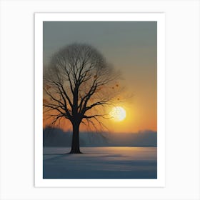 Tree At Sunset 3 Art Print