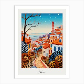 Poster Of Lisbon, Illustration In The Style Of Pop Art 1 Art Print