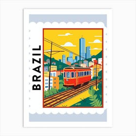 Brazil Travel Stamp Poster Art Print