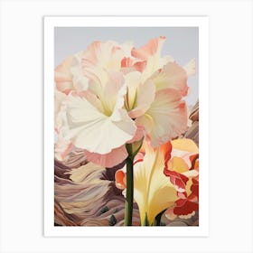 Amaryllis 4 Flower Painting Art Print