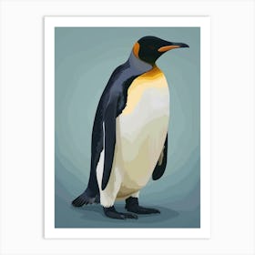 King Penguin Stewart Island Ulva Island Minimalist Illustration 1 Art Print