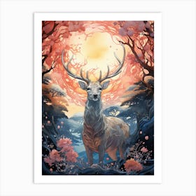 Deer In The Forest 7 Art Print