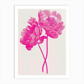 Hot Pink Peony 2 Art Print