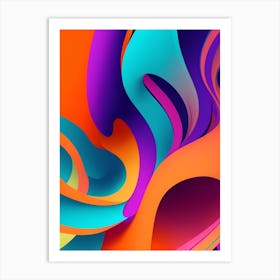 Abstract Colorful Waves Vertical Composition 28 Art Print