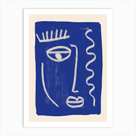 Abstract Face 23 Cobalt Blue Poster