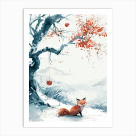 Fox In The Snow Art Print