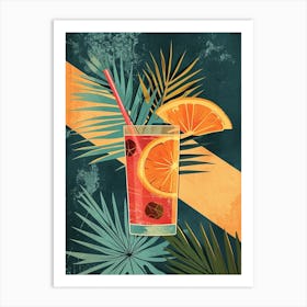 Art Deco Fruity Cocktail 2 Art Print