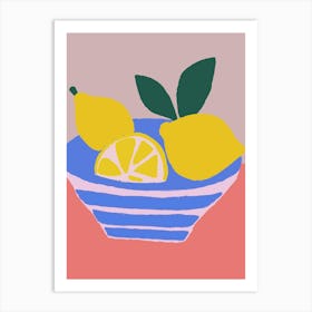 Lemons In A Bowl Art Print