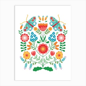 Cross Stich Floral Art Print