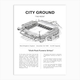 City Ground Football Stadium Art Print