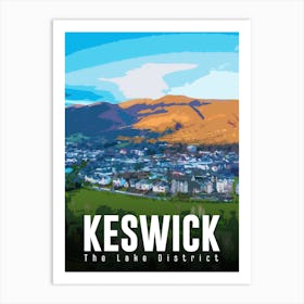 Keswick The Lake District Vintage Style Travel Poster Art Print