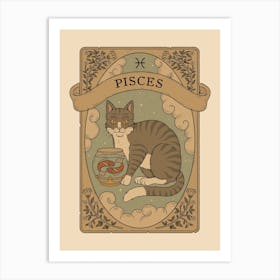 Cats Astrology Pisces Art Print