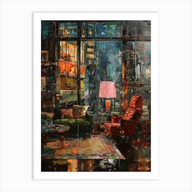 Living Room At Night Art Print