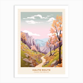 Haute Route France Switzerland 4 Hike Poster Art Print