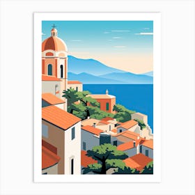 Amalfi Coast, Italy, Bold Outlines 4 Art Print