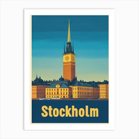 Aihrgdesign A Retro Travel Poster For Stockholm Featuring The 71a2f69c F791 42af 820e 0ab9b0d8fcf6 3 Art Print