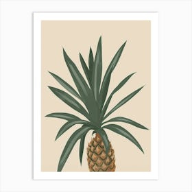 Pineapple Tree Minimal Japandi Illustration 3 Art Print