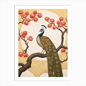 Bird Illustration Peacock 1 Art Print