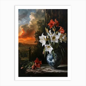 Baroque Floral Still Life Amaryllis 8 Art Print