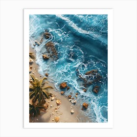 Aerial Beach Scene Art Print