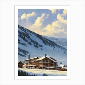 Hotham, Australia Ski Resort Vintage Landscape 1 Skiing Poster Art Print
