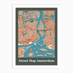 Street Map Amsterdam Art Print