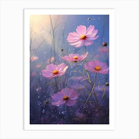 Cosmos Wildflower At Dawn In South Western Style (1) Art Print