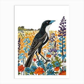 Bird In A Field Art Print