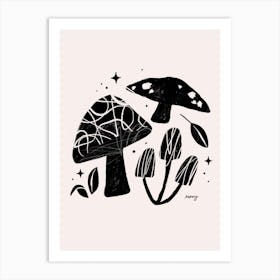 Abstract Mushrooms    Art Print