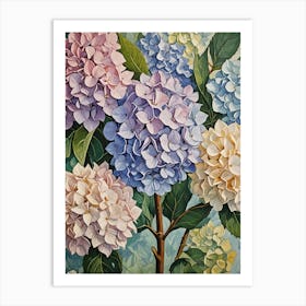 Pastel Hydrangeas no1 Art Print