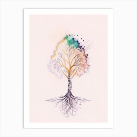 Family Tree Symbol 1 Minimal Watercolour Art Print
