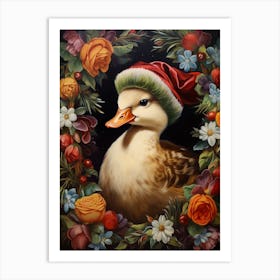 Traditional Christmas Duckling 3 Art Print
