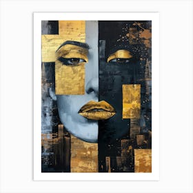 Gold And Black 21 Art Print