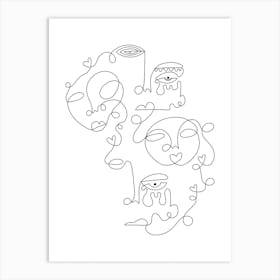 The Circle Of Love Line Art Print