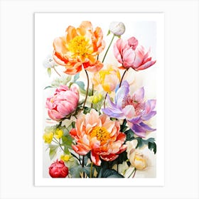 Peonies In A Vase Art Print