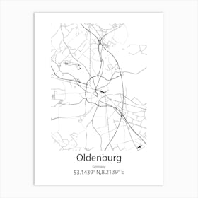 Oldenburg In Holstein,Germany Minimalist Map Poster