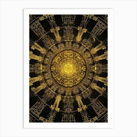 Abstract Golden Circle Art Print